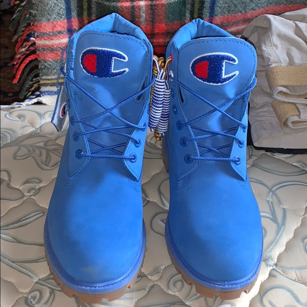 Champion x Timberland surf blue boots